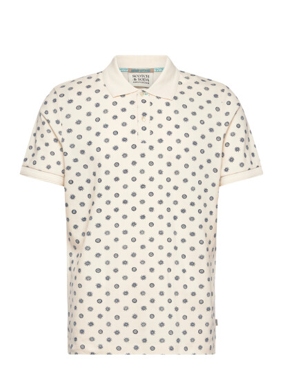 Scotch & Soda Microprinted Regularfit Polo Cream XL