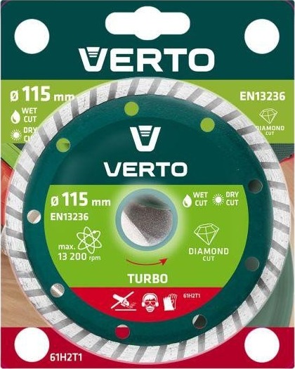 Verto 61H2T1 Diamantblad for betong og granitt, Turbo 115 x 22,2 mm Verto 61H2T1 Diamantblad for betong og granitt, Turbo 115 x 22,2 mm