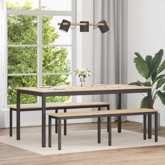 vidaXL Spisebord Naturlig 180 x 90 x 75 cm Massiv furu vidaXL Spisebord Naturlig 180 x 90 x 75 cm Massiv furu