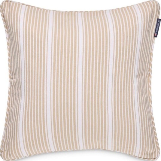 Lexington Klassisk stripete puteovertrekk i bomullstwill Beige Lexington Klassisk stripete puteovertrekk i bomullstwill Beige