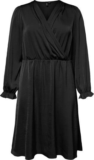 Vero Moda Curve Kjole vmcMary LS BK Wvn Cur Svart