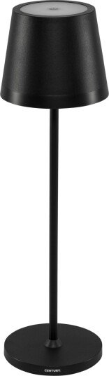 Century LUME Plus oppladbar LED bordlampe med dimmer   2,2W 2700K Sort