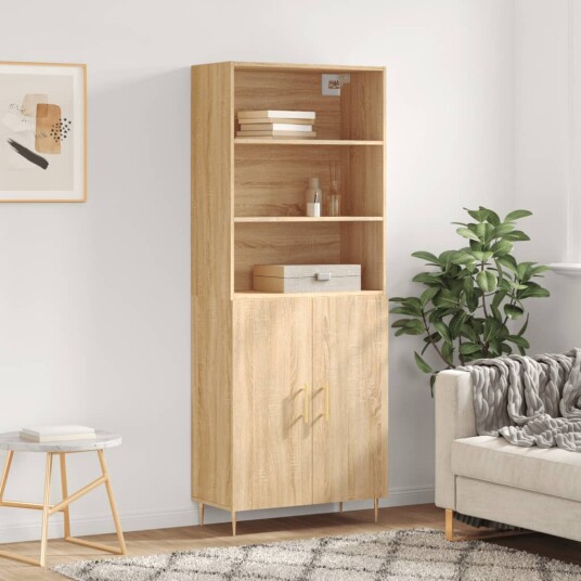 vidaXL Highboard sonoma eik 69,5x34x180 cm konstruert tre 8720845926076
