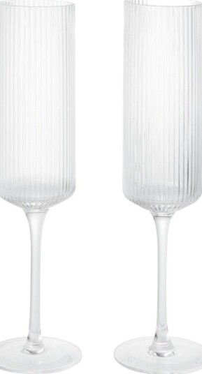 Ferm Living Ripple Champagneglass 2 pk Klar