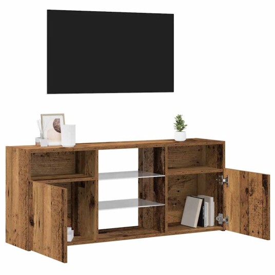 TV-benk med LED-lys gammelt tre 120x30x50 cm konstruert tre 8721158437884 TV-benk med LED-lys gammelt tre 120x30x50 cm konstruert tre 8721158437884