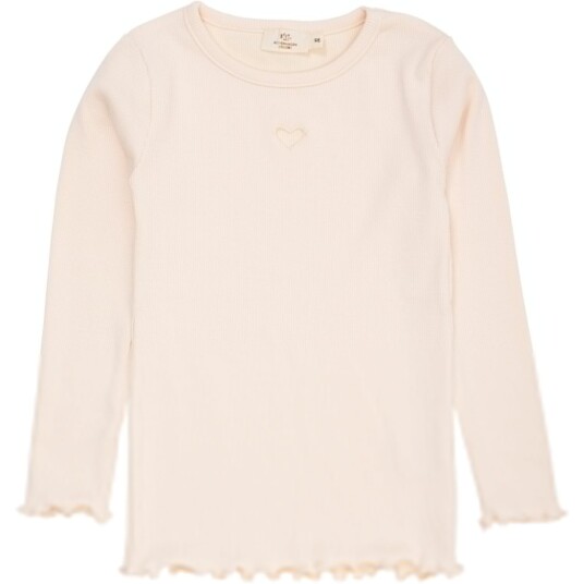 COPENHAGEN COLORS Dusty Rose Modal Rib Ls Tee W. Heart Hole Pattern 92