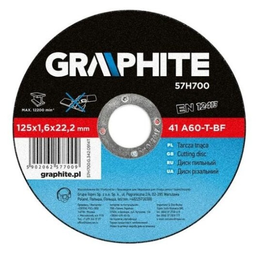 GRAPHITE 57H700 Mellomleggsskive vinkelsliper