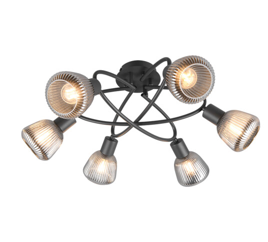 Tarifa taklampe 6-lys Svart
