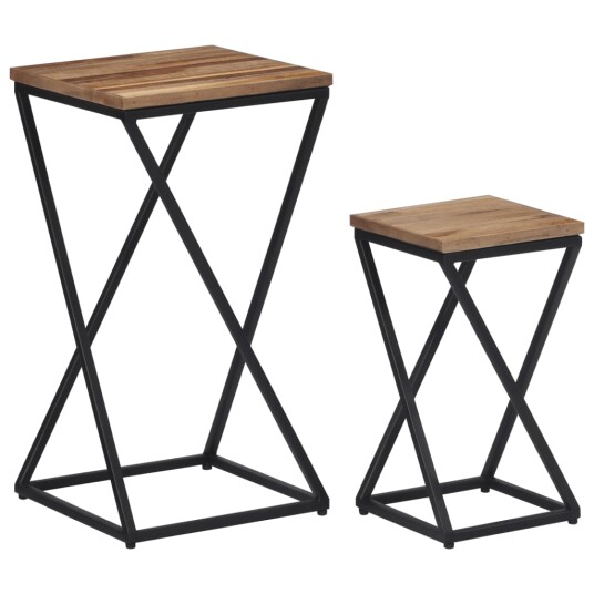 Sidebord 2 stk gjenvunnet heltre teak 8721012117419