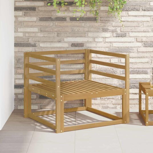 vidaXL Ute Midt Sofa Solid akasietre Hvit