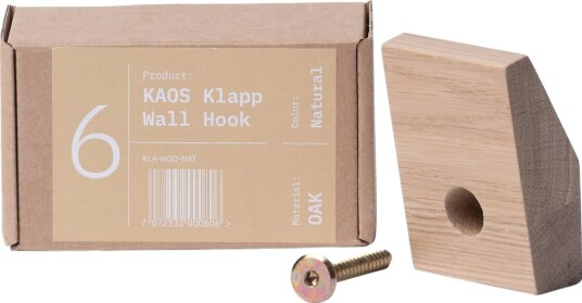 Kaos Klapp Wall Hook For Wooden + Recycled Chair Natural Oak Beige ONE SIZE