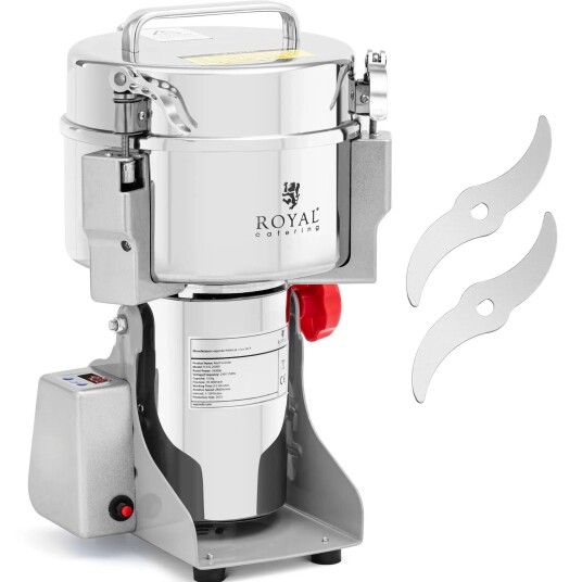 Royal Catering Krydderkvern elektrisk 2000 g 21 x 9.5 cm 3400 W digital Royal Catering RCMZ-2000D Royal Catering Krydderkvern elektrisk 2000 g 21 x 9.5 cm 3400 W digital Royal Catering RCMZ-2000D