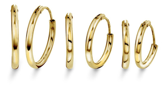 Pan Jewelry, Øreringer i forgylt 925 sølv 3 pk. 14/16/19 mm