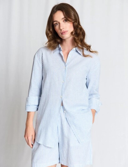 Bruun & Stengade Bs Marietta Regular Fit Shirt   Blue   44