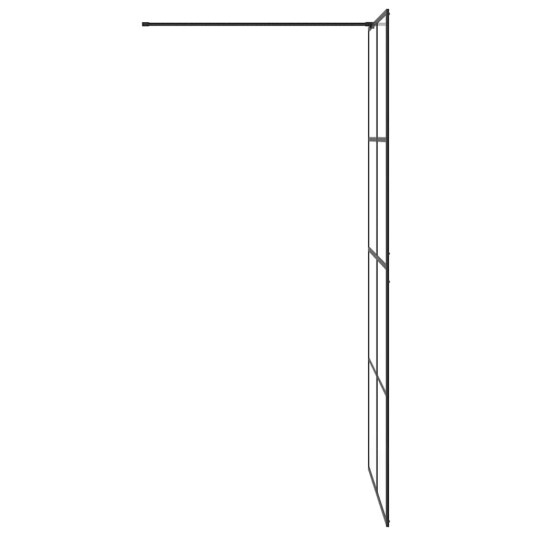 vidaXL Dusjvegg med klart ESG-glass 90x195 cm SVART