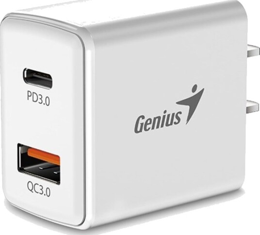 Genius Vegglader Pd-20Ac 20W Hurtiglading Usb-C Pd3.0 Usb-A Qc3.0 Hvit