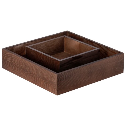 PULSIVA Trekasse Gautier uten håndtaksutskjæring 2-pakk; 25x25x6 cm (LxBxH); Brun