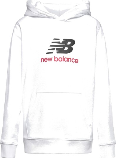 New Balance New Balance French Terry Stacked Logo Hoodie   White   122