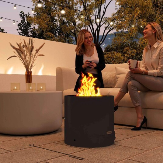 Bålskål Ø45 x 42cm laget av stål bålpanne med pokeraskebrett bålskåler for hage balkongterrasse utendørs BBQ camping svart | Bålskål Ø45 x 42cm laget av stål bålpanne med pokeraskebrett bålskåler for hage balkongterrasse utendørs BBQ camping svart |