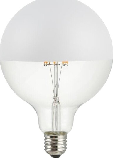 Spl E27 6,5W dimbar LED globepære   G125 toppforsølvet filament 2500K   Dimbar : Dimbar Kulør : Ekstra varm