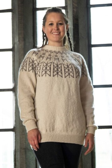 Viking Garn 2127 3B Skulds Nett Genser Verdande Naturhvit Viking Garn 2127 3B Skulds Nett Genser Verdande Naturhvit