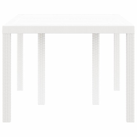 Hagebord Hvit 150x100x73 cm Poly Rattan