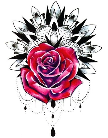 Mandala Rose Fake Tattoo