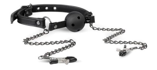 EasyToys Fetish Ball Gag M/brystklemmer
