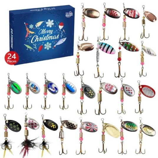 Fiskekalender 2026 24 dagers fiskeredskap julekalender fiskesluksett