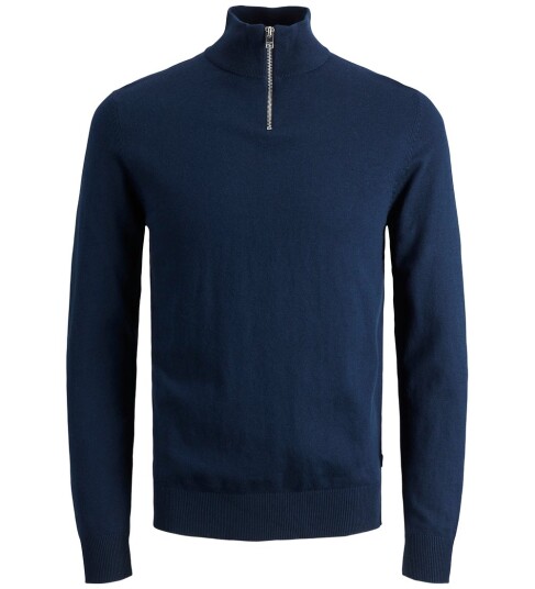 Jack & Jones Junior Pullover jjeEmil Knit Half Zip Jnr Blå Jack & Jones Junior Pullover jjeEmil Knit Half Zip Jnr Blå