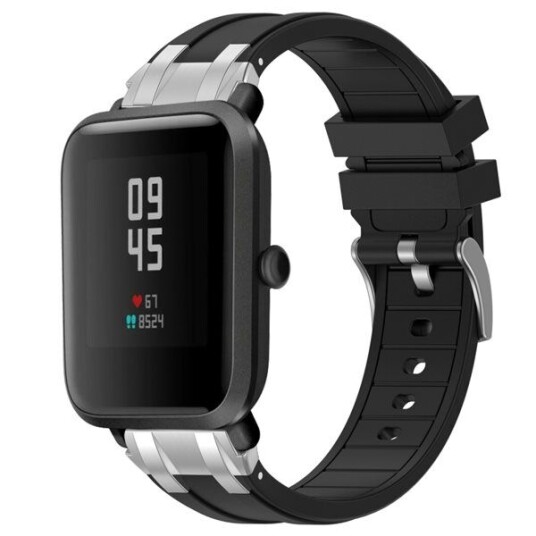 Silikonarmbånd til Amazfit Watch Bip 5 22mm   Svart