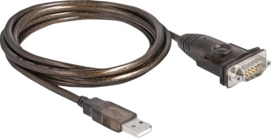 Delock Usb / Seriell Kabel Usb Hann Til Db 9 Hann Skrubar 1.5 M Transparent Svart