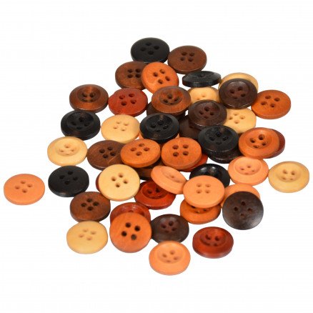 Infinity Hearts knapper 4 hulls runde i tre 7 Ass farger 15x4mm 50 stk