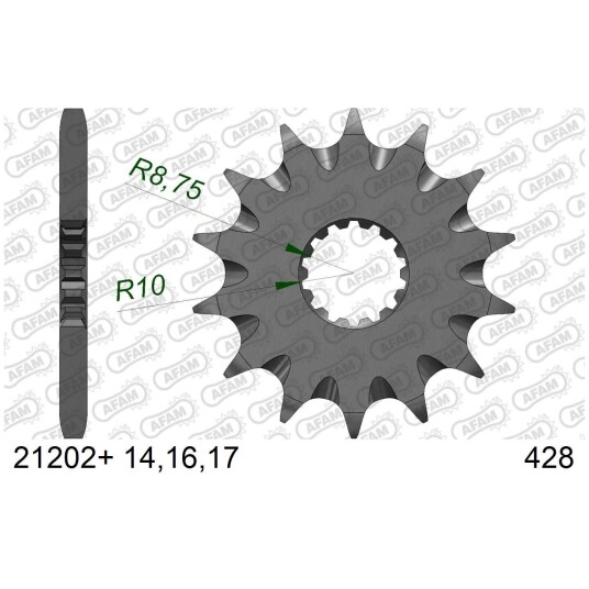 AFAM Framdrev #420 SC - Kawa/Yama+, 16T GPR,SC,Z,ZZ,DT,TDR,TZR,XVS,YZ