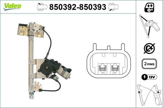 Vindusheis VALEO 850393 Vindusheis VALEO 850393
