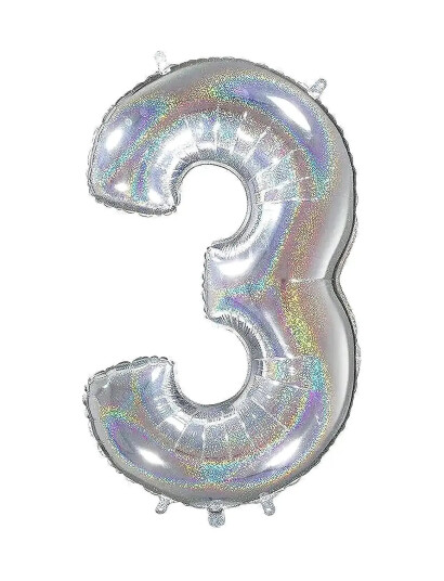 IPK Number Foil 3 Hologram Silver 70 Cm Silver 0 IPK Number Foil 3 Hologram Silver 70 Cm Silver 0