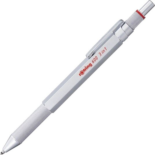 Rotring rOtring 6 3-in-1 Multicolour Pen and Mechanical Pencil Svart & Rød Ballpoint Pen Tips 1 Mechanical Pencil Tip .5mm Sølv Barrel Rotring rOtring 6 3-in-1 Multicolour Pen and Mechanical Pencil Svart & Rød Ballpoint Pen Tips 1 Mechanical Pencil Tip .5mm Sølv Barrel