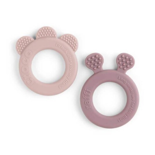 Done By Deer Deer Friends 2pk Bitering Teether Rosa Done By Deer Deer Friends 2pk Bitering Teether Rosa