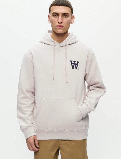 WOOD WOOD Wwcass Aa Chest Print Hoodie - White - M WOOD WOOD Wwcass Aa Chest Print Hoodie - White - M
