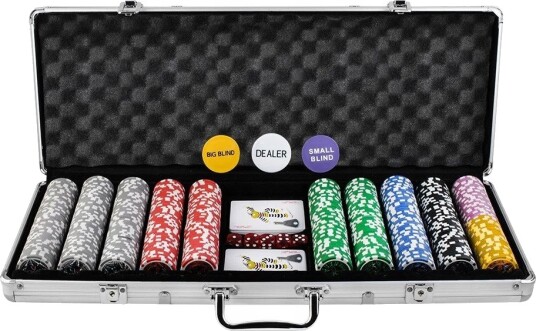 Malatec Pokersett med 500 Jetoner i Koffert for Texas Hold'em Malatec Pokersett med 500 Jetoner i Koffert for Texas Hold'em