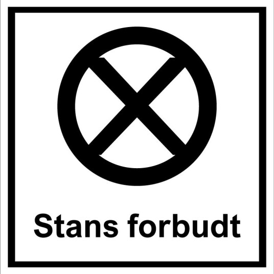 Stans Forbudt 50x50 cm Alu plate Etterlysende