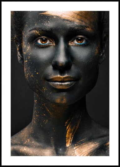 Black Gold Splatter Portrait Plakat / 40x50 Black Gold Splatter Portrait Plakat / 40x50