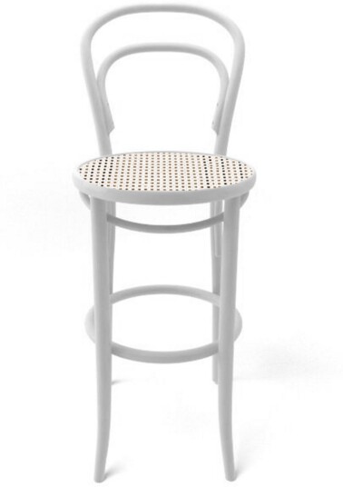 Ton - Barstool 14 Low White B20 / Cane Barstoler Michael Thonet Hvit Tre
