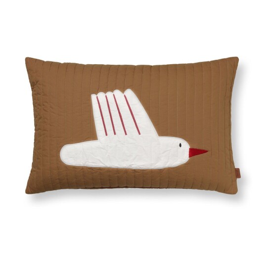 ferm LIVING Bird quiltet pute 60 x 40 cm Sugar kelp (brun) ferm LIVING Bird quiltet pute 60 x 40 cm Sugar kelp (brun)