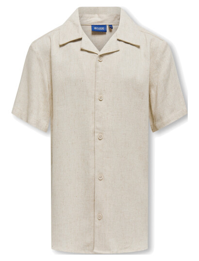 ONLY & SONS Osjkari Ss Shirt Visc Lin 0075 Resort - Beige - 140