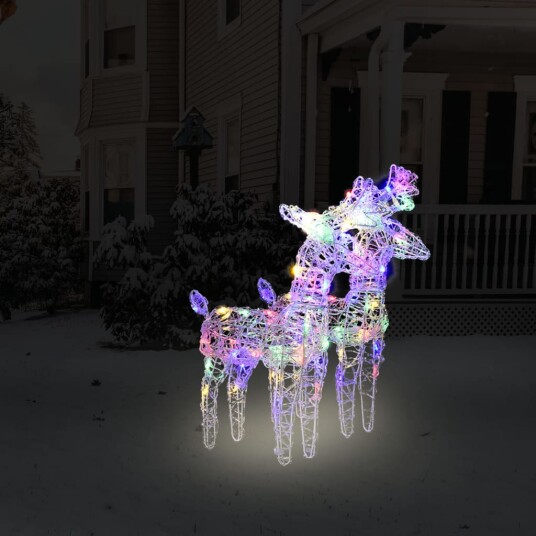 vidaXL Julereinsdyr 2 stk flerfarget 80 LED akryl vidaXL Julereinsdyr 2 stk flerfarget 80 LED akryl