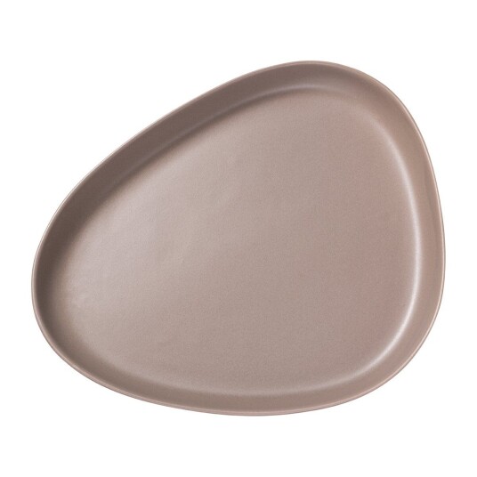 Lind DNA Curve Stoneware serveringsfat 30x35 cm Warm grey