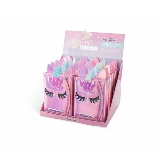 Aquarius Martinelia Little Unicorn Kosmetisk Sett Reiselommebok 25 Øyenskygger 4 Rouger 8 Skinnende Kremer 8 Lipglosser 2 Applikatorer