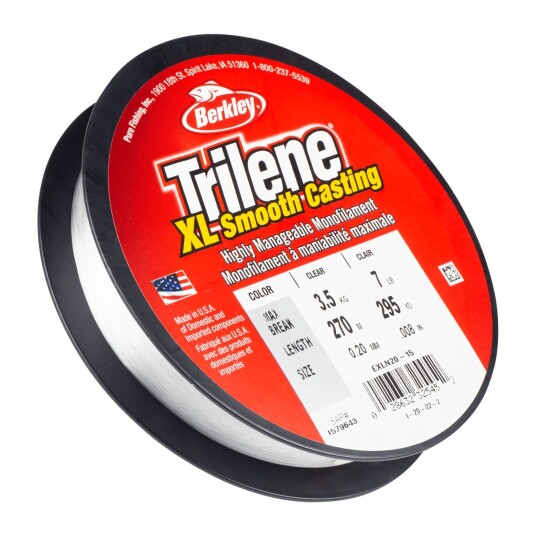 Berkley Trilene XL Mono 0,18mm 270m clear, fiskesene monofilament 0,42mm Clear