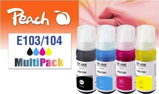 Peach 321330 BK/C/M/Y blekkpatroner 4 pk 70 ml